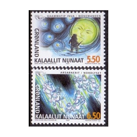 2004. 5,50-6,50 Kr. Nordisk Mytoloigi I. AFA nr. 418-9 postfrisk stemplet