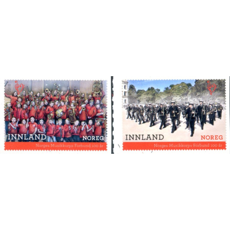 Norge. 2018. Norges Musikkorps. AFA nr. 1950-51 **             stemplet postfrisk FDC (o)