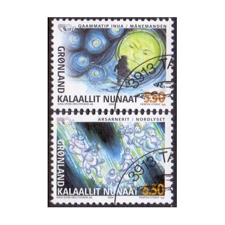 2004. 5,50-6,50 Kr. Nordisk Mytoloigi I. AFA nr. 418-9 stempletstemplet