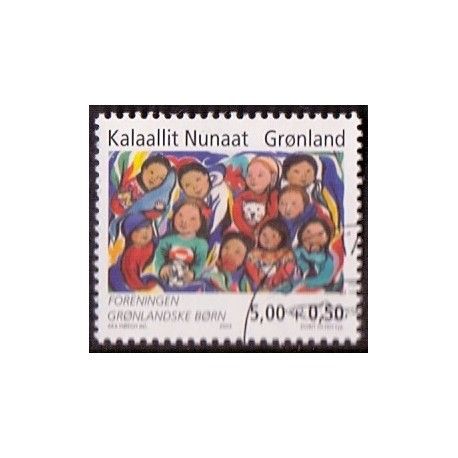 2004. 5,00+50 Øre. Foreningen Grønlandske børn. AFA nr. 428 postfrisk stemplet