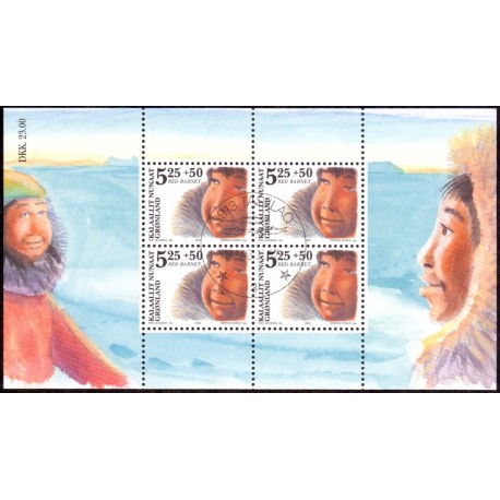2005. 23,00 Kr.. Red Barnet i miniark. AFA nr. 440a postfrisk stemplet