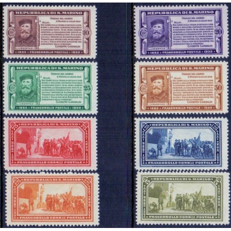 San Marino. 1932 Garibaldis død komplet sæt