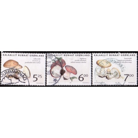 2005. 5,25-7,00 Kr. Spiselige svampe i Grønland. AFA nr. 441-3 postfrisk stemplet