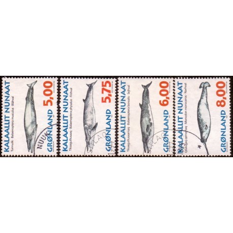1997. 5,00 -8,00 Kr. Grønlandske hvaler II. AFA nr. 308-11 postfrisk stemplet