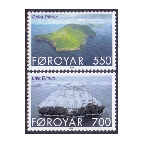 Færøerne 2004, Dagligmærker Luft billeder nr. 465-66 komplet postfrisk