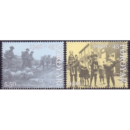 Færøerne 2005, En venlig Okkupation  nr. 535-36 komplet postfrisk
