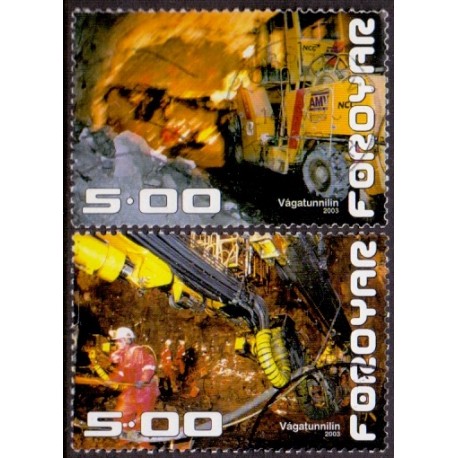 Færøerne 2003, Vagnar Tunnellen  AFA nr. 438-9 komplet postfrisk