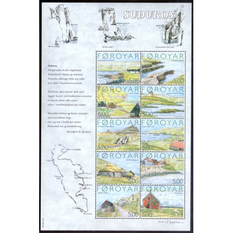 Færøerne 2003, Malerier af Øen Suduroy  AFA nr. 467-76 miniark postfrisk