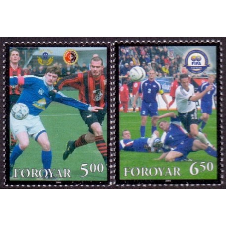 Færøerne 2004, FIFA 100 år nr. 491-2 komplet postfrisk