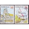 Færøerne 2004. 5,50-7,50 Kr. Kirkerne i Vagur og Tvøroyri  AFA nr. 503-4 stemplet