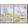 Færøerne 2004. 5,50-7,50 Kr. Kirkerne i Vagur og Tvøroyri  AFA nr. 503-4 stemplet