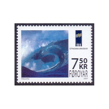 Færøerne 2007. 7,50 Kr. Bølgeenerig AFA nr. 590 postfrisk