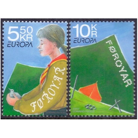 Færøerne 2007. 5,50-10,00 Kr, Europamærker / CEPT AFA nr. 599-600 postfrisk stemplet