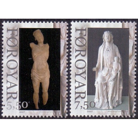 Færøerne 2007. 5,50-7,50 Kr. Maria & Kristus AFA nr. 616-7 postfrisk stemplet