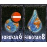 Færøerne 2009. 6,00-8,00 Kr. Global opvarming  AFA nr. 664-65 postfrisk stemplet