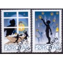 Færøerne 2010. 6,00-10,00 Kr. Julesange I. AFA nr. 706-07 postfrisk stemplet