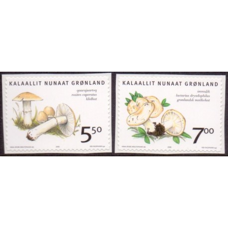 2006. 5,50-7,00. Spiselige svampe i Grønland II, fra hæfte. AFA nr. 470E-1E postfrisk stemplet