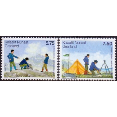 2007. 5,75-7,50 Kr. Europamærke / CEPT. AFA nr. 484-5 postfrisk stemplet