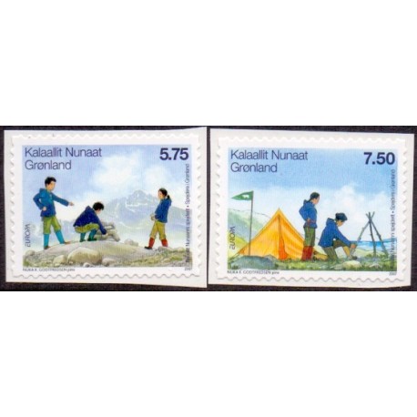 2007. 5,75-7,50 Kr. Europamærke / CEPT, fra hæfte. AFA nr. 484E-5E postfrisk stemplet