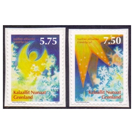 2007. 5,75-7,50 Kr. Julefrimærker, fra frimærkehæfte. AFA nr. 503E-4E postfrisk postfrisk stemplet