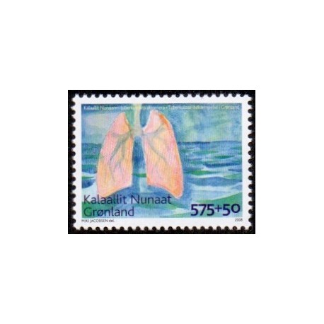 2008. 5,75+0,50 Øre. Antituberkulose.  AFA nr. 513 postfrisk stemplet