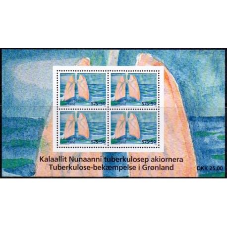 2008. 25,00 Kr. Antituberkulose miniark.  AFA nr. 514 postfrisk stemplet