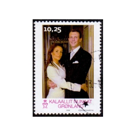 2008. 10,25 Kr. Royalt Bryllup. AFA nr. 518 postfrisk stemplet