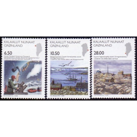 2008. 6,50-28,00 Kr. Videnskab IV. AFA nr. 519-21 postfrisk stemplet