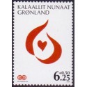 2009. 6,25+0,50 Øre. Kræftens Bekæmpelse. AFA nr. 529 postfrisk stemplet