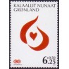 2009. 6,25+0,50 Øre. Kræftens Bekæmpelse. AFA nr. 529 postfrisk stemplet