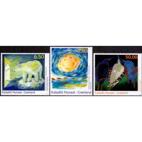 2010. 6,50-50,00 Kr. Moderne Grønlandsk kunst IV. AFA nr. 554-6 postfrisk stemplet