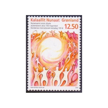 2010. 12,50 Kr. Kvindernes internationale kampdag. AFA nr. 562 postfrisk stemplet