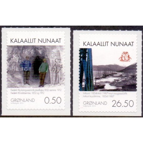 2010. 0,50-26,50 Kr. Minedrift i Grønland. AFA nr. 571-2 postfrisk stemplet