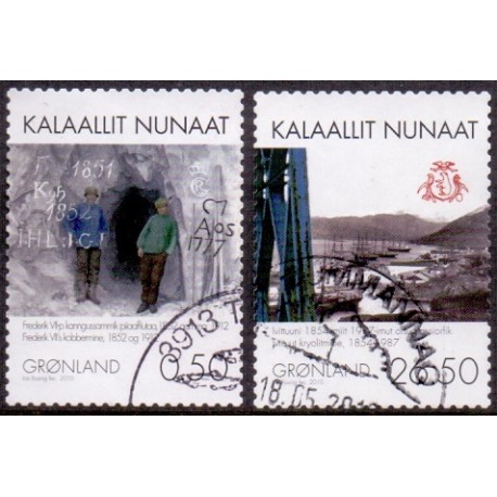 2010. 0,50-26,50 Kr. Minedrift i Grønland. AFA nr. 571-2 postfrisk stemplet