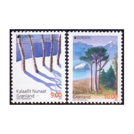 2011. 9,00-10,00 Kr. Europamærker / CEPT. AFA nr. 582-3 postfrisk stemplet
