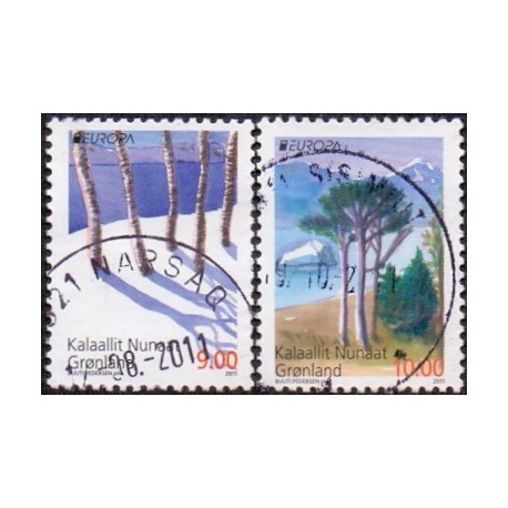 2011. 9,00-10,00 Kr. Europamærker / CEPT. AFA nr. 582-3 postfrisk stemplet
