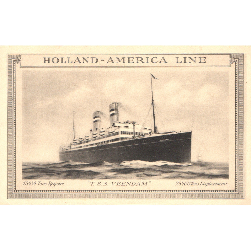 Holland- America line, T. S. S. VEENDAM, ubrugt