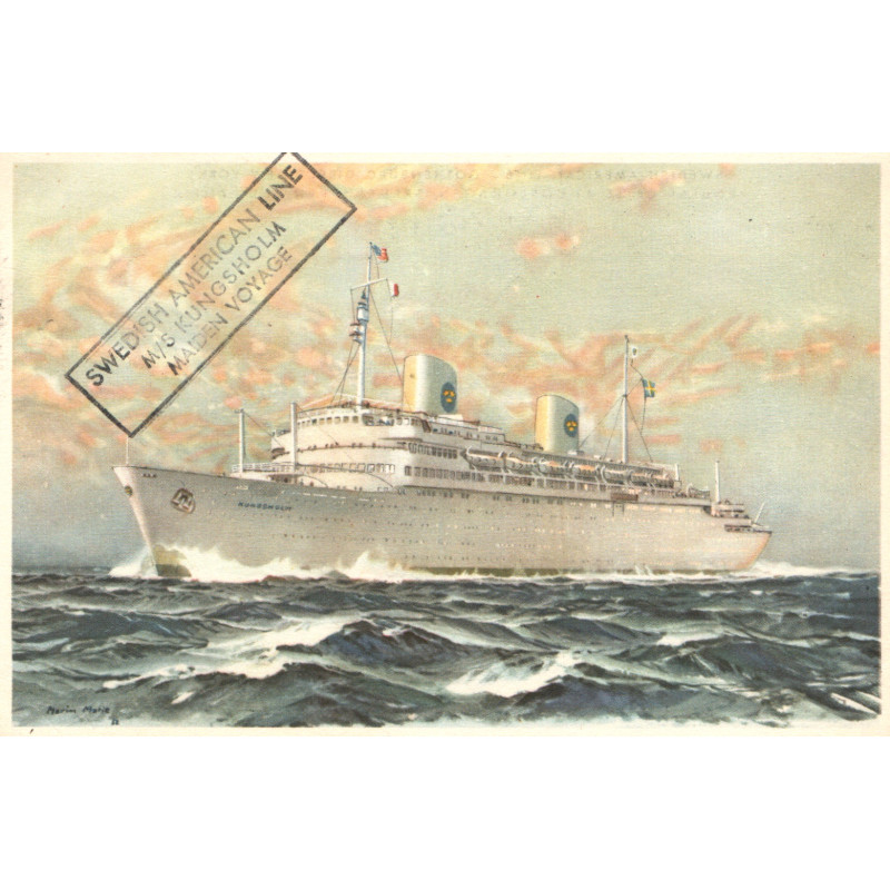 Sverige. Swedish American Line. M/S KUNGSHOLM, brugt (Maiden Voyage))