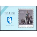 2012. 26,50 Kr. Dr. Margrethe 40 år, i miniark. AFA nr. 605 postfrisk stemplet