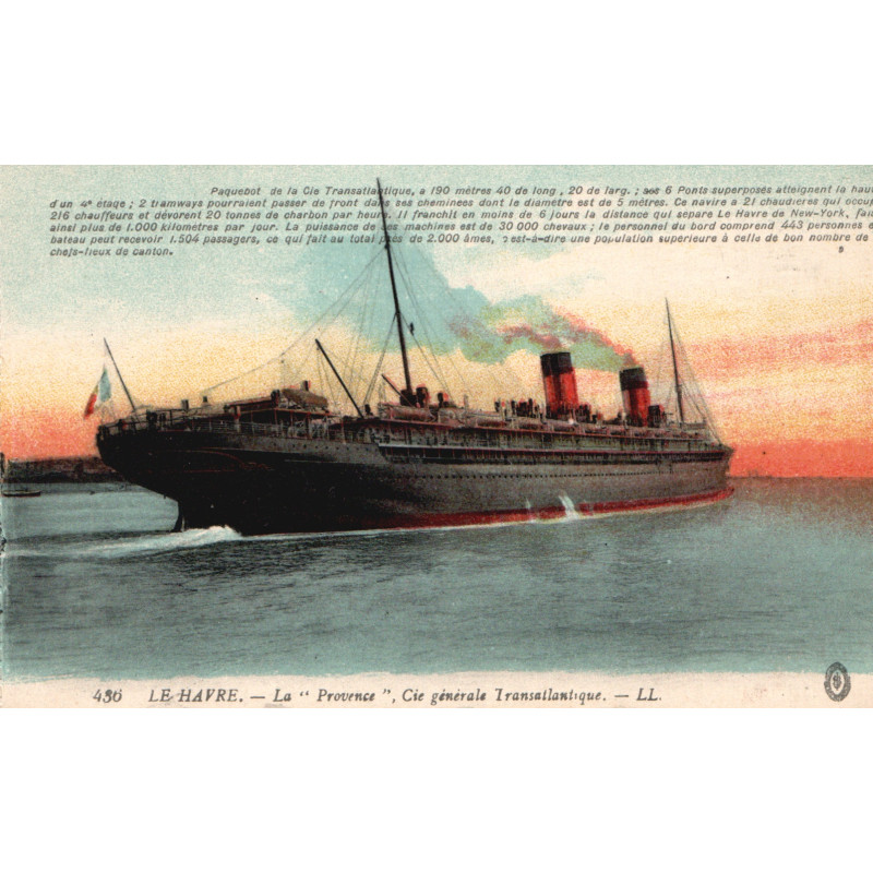 Frankrig. LE HAVRE, LA PROVENCE, ubrugt