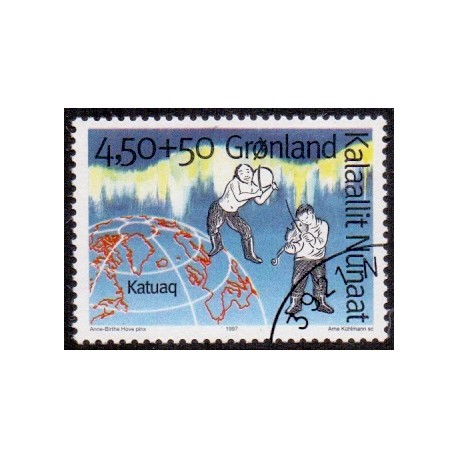 1997. 4,50+50 Øre. Grønlands kulturhus. AFA nr. 302 postfrisk stemplet