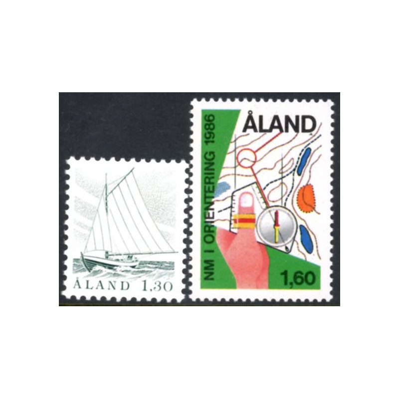 Åland. 1986. Suppleringsværdi og Orienteringsløb. AFA nr. 14-15 **, st