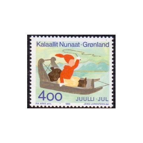 1993. 4,00 kr. Julefrimærke. AFA nr. 244 postfrisk stemplet