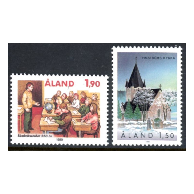 Åland. 1989. Skolevæsen og Finström. AFA nr. 36-37 **, st