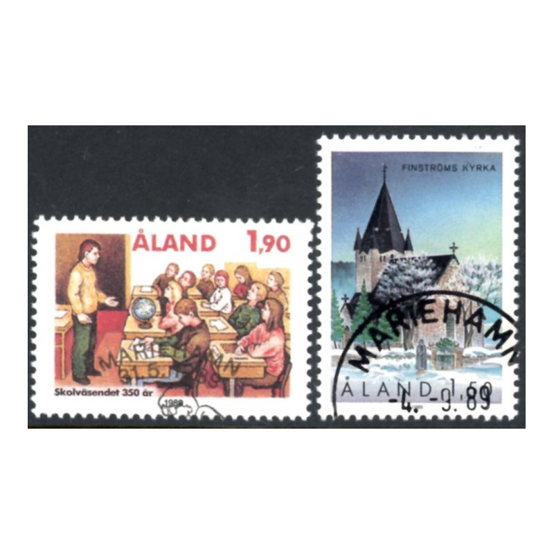 Åland. 1989. Skolevæsen og Finström. AFA nr. 36-37 **, st