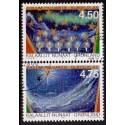 2000. 4,50-4,75 Kr. Juleaften. AFA nr. 366-7 postfrisk stemplet