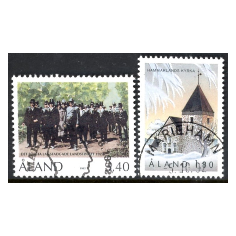 Åland. 1992. Landdagen og Hammerlands kirke. AFA nr. 63-64 **, st