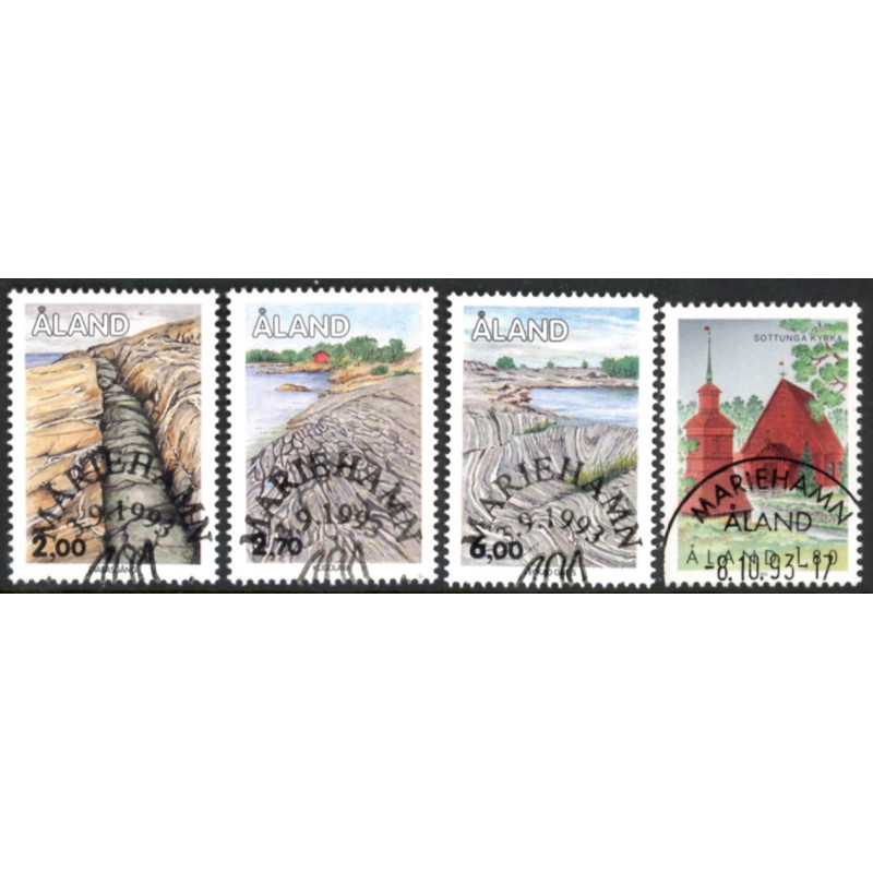 Åland. 1993. Dagligmærker, og Sottunga kirke. AFA nr. 75-78 **, st