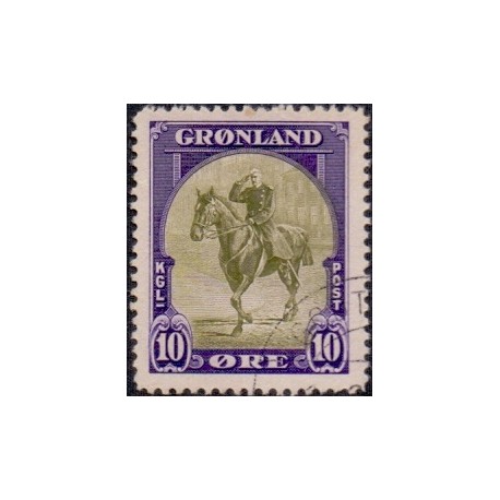 1945. Amerikaudgaven, 10 Øre, AFA nr. 11 stemplet