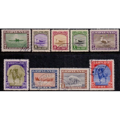 1945. Amerikaudgaven, AFA 8-16, komplet stemplet